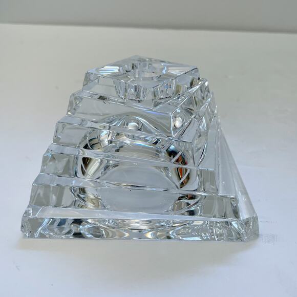 Two Vintage JG Durand Crystal Twisted Pyramid Candle Holders - Picture 7 of 12
